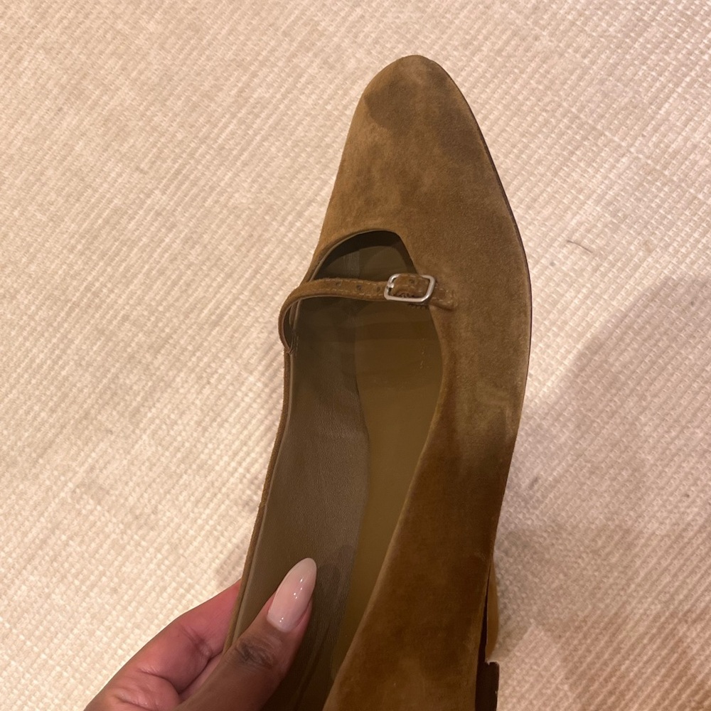 Vince Bluebell Brown Suede Mary Jane Flat with Buckle